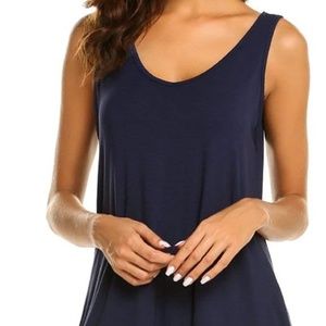 Luckymore Blue Criss Cross Back Sleeveless Tank Swing Dress Size XXL